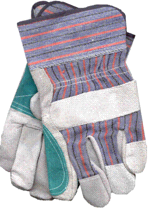 Gants de Travail CUIR FENDU Paume Double Large